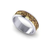 MAYIYAHO Bague en Argent rétro Simple à Engrenages mécaniques dorés Populaires européens et américains