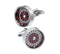 MAYIYAHO Boutons de Manchette Roulette Conception de Jeu de Couleur Rouge matérielle en cuivre