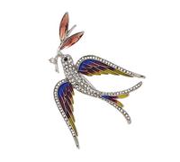 MAYIYAHO Broche Hirondelle Volante Épingles pour Femmes Émail Strass Animal Oiseau Broches Mariages Party Bureau Cadeaux