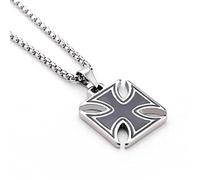 MAYIYAHO Colliers Templiers pour Hommes Croix Pendentif Rétro Acier Inoxydable Chaîne Collier Malte Bijoux