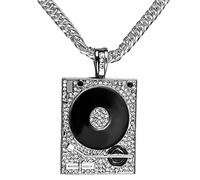 MAYIYAHO Hip Hop Jewerly Music DJ Big Pendentifs Collier Golden Silver Chains pour Hommes Alloy Cuban Link Chain Rock Music DJ Chunky