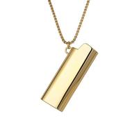 MAYIYAHO Iced Out Lighter Cover Shape Pendentif Collier avec 70cm Acier Inoxydable Long Chain Hip Hop Hommes Bijoux