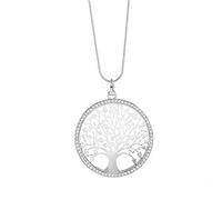 MAYIYAHO Luxe Double Couche Long Pull Chaîne Arbre De Vie Pendentif Collier pour Femmes Bijoux en Acier Inoxydable Élégant Amitié Cadeau