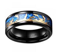 MAYIYAHO Mode Hommes Tungstène Bleu Base Or Couleur Dauphin Bague Creative Animal Acier Inoxydable Party Ring pour Hommes Bijoux