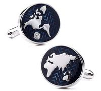 MAYIYAHO Nouvelle Carte Nautique Boutons de Manchette Bleu Couleur Carte du Monde Conception qualité Laiton matériel Chemise Boutons de Manchette pour Hommes