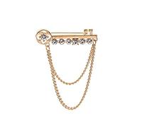 MAYIYAHO Nouvelle Mode métal clé Gland Longue Broche Strass chaîne épinglette pour Hommes Costume Chemise Badge Broches Broches Accessoires