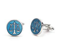 MAYIYAHO Round Blue Balance Libra Scales Shirt Studs Gift Lawyer Relojes Cufflinks for Men Women