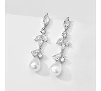 MAYIYAHO Simple Eau Imitation Perle Boucles d'oreilles Pendantes pour Les Femmes Mode scintillent AAA cubique Zircon Boucle d'oreille Bijoux de Mariage Cadeaux