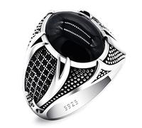 MAYIYAHO Tendance Religieux Musulman Islamique Bijoux Rétro Handmade Turkish Crown Bague pour Hommes Femmes Incrustées Turquoise Blue Zircon Stone Rings