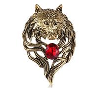 MAYIYAHO Vintage Animal Loup Broche Strass Collier Broches Badge Broches Mode Costume Chemise vêtements Bijoux pour Hommes Accessoires
