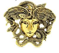 MAYIYAHO Vintage Medusa Broches Femmes Hommes 2 Couleurs mythologie Grecque Serpent Dame Figure fête décontracté Broche Broches Cadeaux