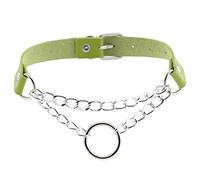 MAYIYAHO Women Hip-hop Cute Cosplay Maid Choker Punk Goth PU Leather Collar Harajuku O-Shaped Necklace Fashion Jewelry Party Gift