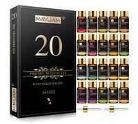Mayjam 20 bouteilles d'huile essentielle set lavande Jasmin Eucalyptus vanille Santal orange douce géranium Patchouli 20pcs Essential Oils
