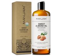 MAYJAM Huile d'Amande Douce Bio 473ML, Huiles Corporelles Amande Pressée à Froid 100% Pure Naturelle, Huile Hydratant pour Peau, Cheveux, Organic Sweet Almond Oil