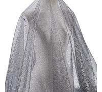 MAYJOYDIY 1.8m×172cm Filet de dentelle en toile d'araignée Noir Tissu de filet de pêche souple et irisé Tissu de tulle gaze ajouré en cristal coloré pour la Fabrication de Jupes Emballage Bricolage