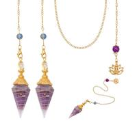 MAYJOYDIY 1 ensemble de Cristal Pendentifs en Quartz Améthyste Naturel Cône Pointu Hexagonal Cristal 26.7cm Transparent Pendentifs en Pierres Précieuses pour Fournitures Sorcellerie Outils Divination