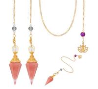 MAYJOYDIY 1 ensemble de Cristal Pendentifs en Quartz Rose Naturel Cône Pointu Hexagonal Cristal 26.7cm Transparent Pendentifs en Pierres Précieuses Reiki pour Fournitures Sorcellerie Outils Divination