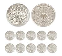 MAYJOYDIY 12 bouton Rond en Alliage avec Strass Boutons en Cristal Transparent Argenté de 22.5mm /0.8 pouces pour Décoration de Luxe Vêtements Accessoires de Couture Mariage Vente en Gros (Platine)