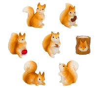 MAYJOYDIY 14 Mini Figurine D'Écureuil en Résine Collection de Figurines D'Arbres d'automne et de Noisettes Petit Animal de la Forêt pour Paysage Extérieur Jardin Pelouse Pot Décoration de Gâteau DIY