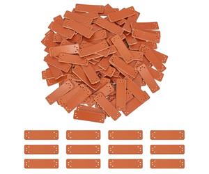 MAYJOYDIY 160pcs Étiquette Manuelle en Cuir PU Marron 50x15mm Étiquette Universelle Rectangulaire Vierge Patch de Réparation avec 8 Trousses pour Loisirs Créatifs et Projets Faits Main