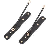 MAYJOYDIY 2 pcs Sangles de Câble en Cuir Noir avec Fermoirs Porte Gants en Cuir Vintage Porte Serviette en Cuir pour Sac à Main Support D'Accessoires pour Le Tourisme en Plein Air Sac