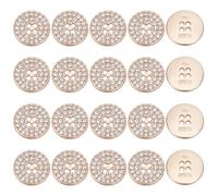 MAYJOYDIY 20 bouton Rond Plat en Strass Doré de 20mm à 4 trous Embellissements en Strass Platine Attaches à Dos Plat en Strass Bouton Artisanal pour Chemises Sacs Jeans Fabrication de Bijoux