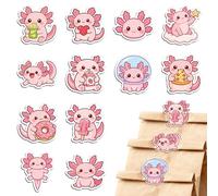 MAYJOYDIY 24pcs 12 Styles Pinces à Chips en Acrylique Axolotl Adorables Pinces de Sceau pour Sacs Salamandre Rose Pinces pour Sacs de Nourriture pour Conservation Alimentaire Étanche
