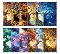 MAYJOYDIY 24Pcs 12 Styles Tree Microfiber Glasses Cloth Plant Glasses Cloth | 16x16cm, Tree of Life Eyeglasses Cleaning Cloth, Colorful Leaves Soft Glasses Cleaner, for Camera Lens Cell Phone