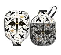 MAYJOYDIY 2pcs Housse de Raquette de Pickleball Dragon 30.5x20.3cm Étoilée Épée Dragon Néoprène Manchon de Raquette avec Fermeture Adapté aux Raquettes Standard pour Sport Hommes Femmes Cadeau