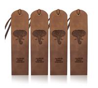 MAYJOYDIY 4 marque Page Vintage en Cuir D'Éléphant 5 × 18cm Mandala Elephant Head en Cuir de Vachette Marque Pages Marque Pages Authentiques Faits à la Main pour les Amateurs de Lecture Hommes Femmes