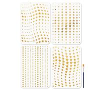 MAYJOYDIY 4Pcs Pochoir de Dégradé D'Étoiles Pochoir pour Peinture D'Arrière Plan 29.7×21cm avec Pinceau Modèle de dessin Pentagramme pour L'Artisanat Sur Fenêtre Mur en Bois Tissu Décoration