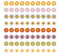 MAYJOYDIY 80 pièce 8 couleurs de Patchs à Coudre au Crochet en Forme de Fleur en Laine de 20mm Patchs à Appliquer Soi Même Embellissements Fleurs au Crochet pour Vêtements Robes Jeans Vestes Chapeaux