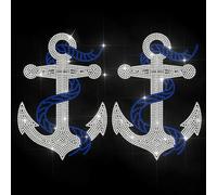 MAYJOYDIY Ancre de Marin Autocollant Thermocollant en Strass Transfert de Chaleur Cristal Été Réparation de Vêtements pour T Shirt Chapeau Veste Sac à Vêtements Décoration DIY