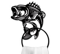 MAYJOYDIY Anneau Porte Serviettes Murale de Poisson Porte Serviette en Métal de la Pêche Porte Serviette Salle de Bain de Animal pour Cuisine Porte Serviettes Décoration