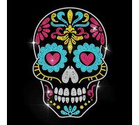 MAYJOYDIY Autocollant Thermocollant Coloré en Strass Tête de Mort Motif Mandala Transfert Thermique Patch pour Réparation de Vêtements pour T Shirt Chapeau Veste Sac Décoration DIY