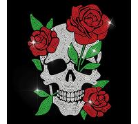 MAYJOYDIY Autocollant Thermocollant en Strass avec Tête de Mort et Tête de Mort Gothique Patch Thermocollant Transfert Thermique Patch pour T Shirt Chapeau Veste Décoration DIY