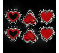 MAYJOYDIY Autocollant Thermocollant en Strass en Forme de Cœur Dégradé Motif Amour Rouge Transfert à Chaud Signaux D'Amour Patch de Réparation pour T Shirt Chapeau Veste Sac à Vêtements Décoration DIY