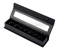 MAYJOYDIY Boîte à Dés Rectangulaire en Cuir à 7 Emplacement avec Couvercle Transparent pour Donjons et Dragons Maître du Jeu et Joueur de MTG, Noir