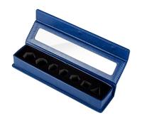 MAYJOYDIY Boîte à Dés Rectangulaire en Cuir à 7 Emplacement avec Couvercle Transparent pour Donjons et Dragons Maître du Jeu et Joueur de MTG, Bleu