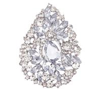 MAYJOYDIY Broche en Strass en Forme de Gouttelette d'eau, Broches et épingles de Bijoux en Cristal Teardrop Vintage pour écharpe de Mariage Décoration Sac de Vêtements Accessoires