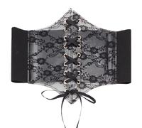 MAYJOYDIY Ceinture corset élastique à lacets vintage pour femme, Noir, 690mm×219mm pour Soirée Club Robe de Bal Chemises Vêtements