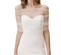 MAYJOYDIY Châles de Mariage Blancs en Perles de M-102cm Capes de Mariée Détachables en Tulle Courtes Épaules Cape de Soirée Perlée Châle pour Femmes Mariée Demoiselle D'Honneur Fête de Mariage