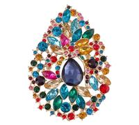 MAYJOYDIY Colorée Broche en Strass en Forme de Gouttelette d'eau, Broches et épingles de Bijoux en Cristal Teardrop Vintage pour écharpe de Mariage Décoration Sac de Vêtements Accessoires