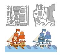 MAYJOYDIY Coque de Navire de Voile en Métal à Découper Poinçons Océan Navire Poinçons Bateau à Voile Bateau Navire Pirate Gabarit de Gaufrage pour Carte Création Album Scrapbooking Décor