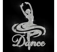 MAYJOYDIY Danseur Danse Texte Strass Thermocollant Transfert 29.7x21cm Bling DIY Patch Vêtements Réparation Applique T Shirt Gilet Chaussures Chapeau Veste Décor Vêtements DIY Accessoires