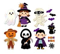 MAYJOYDIY Découpes Halloween Fantôme et Monstre Sorcière Citrouille Épouvantail Gabarit d'Embossage Squelette Poinçons de Découpe en Acier au Carbone pour Fabrication Cartes DIY Scrapbooking Album