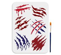 MAYJOYDIY Griffe Marques Pochoir 29.7x21cm Animaux Scratch Marks Pochoirs avec Pinceau Griffe Marque Motif Modèle en Plastique Réutilisable pour Bois Tissu Mur Fenêtre Bricolage