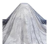 MAYJOYDIY Halloween Tissu en Maille Polyester Noir à Motif Toile D'Araignée de 2 x 1.72m et Dentelle Jacquard de pour Nappe Rideau de Scène Décoration de Robe de Mariée
