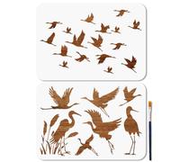 MAYJOYDIY Lot de 2 pochoirs réutilisables en forme de silhouette de grue volante pour peinture sur meubles en bois, toile, papier peint, 30 x 22 cm