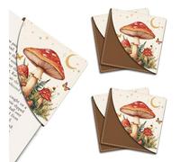 MAYJOYDIY Marque Page en Cuir Blanc Motif Champignon Marque Page Carré Personnalisé Imprimé Idéal pour les Femmes les Hommes les Étudiants les Enseignants et les Amateurs de Lecture.